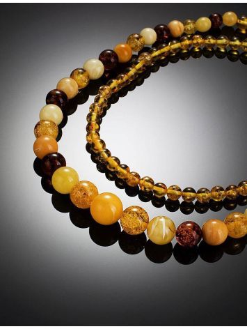 Multicolor Amber Ball Beaded Necklace, image , picture 2