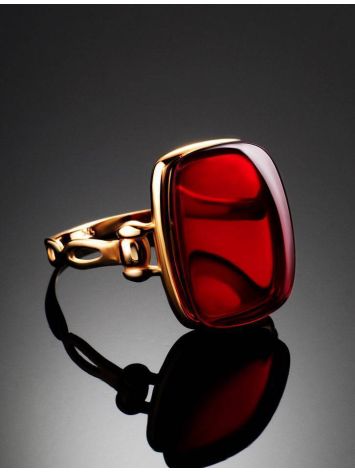 Red Amber Ring In Gold The Sangria, Ring Size: 8.5 / 18.5, image , picture 2