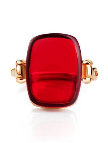 Red Amber Ring In Gold The Sangria, Ring Size: 8.5 / 18.5, image , picture 5