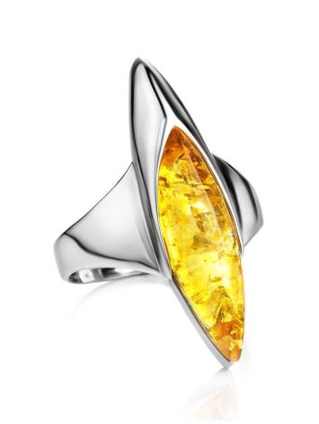 Lemon Amber Ring In Sterling Silver The Gaudi, Ring Size: 9 / 19, image , picture 3