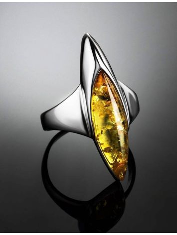 Lemon Amber Ring In Sterling Silver The Gaudi, Ring Size: 9 / 19, image , picture 2