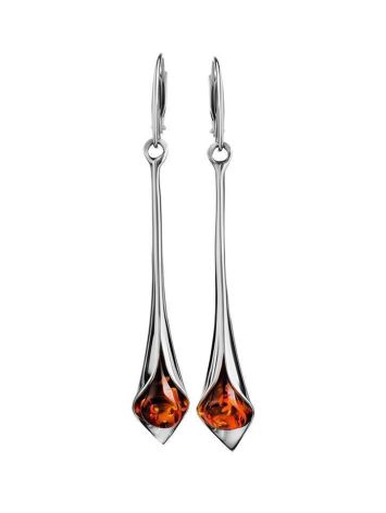 Stylish Amber Earrings In Sterling Silver The Calla Lily, image , picture 4