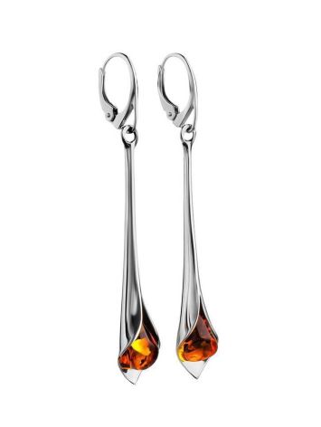 Stylish Amber Earrings In Sterling Silver The Calla Lily, image , picture 5