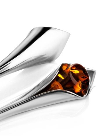 Stylish Amber Earrings In Sterling Silver The Calla Lily, image , picture 3