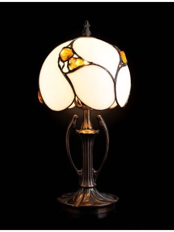 Cognac Amber Table Lamp With Brass, image , picture 2