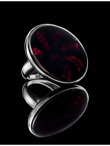 Cocktail Amber Ring In Sterling Silver The Monaco, Ring Size: 6.5 / 17, image , picture 2