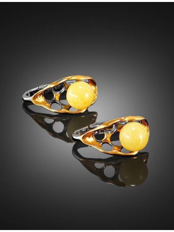 Amber Earrings In Gold-Plated Silver The Turandot, image , picture 2