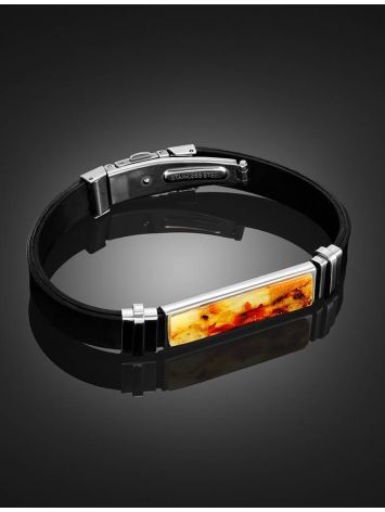 Unisex Rubber Bracelet With Bright Amber Mosaic The Grunge, image , picture 2