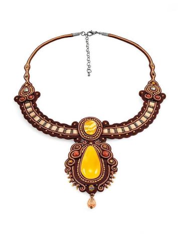 Ornate Braided Necklace With Amber And Glass Beads The india, image , picture 3