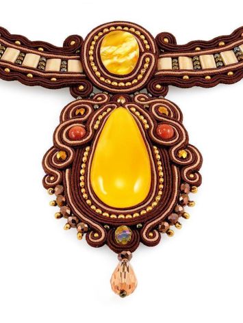 Ornate Braided Necklace With Amber And Glass Beads The india, image , picture 5