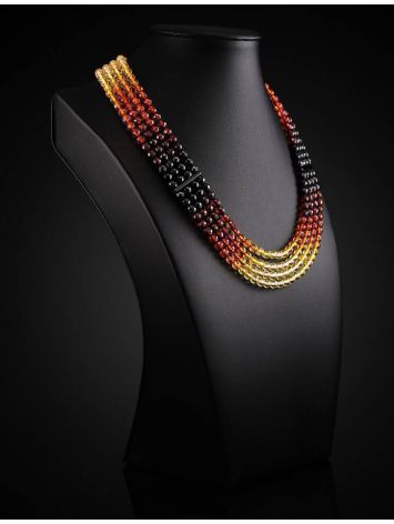 Bold Multicolor Amber Beaded Necklace The Prague, image , picture 2