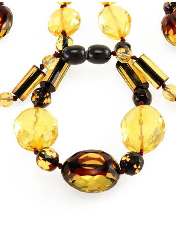 Faceted Lemon Amber Beaded Necklace, image , picture 4