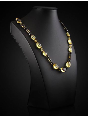 Faceted Lemon Amber Beaded Necklace, image , picture 2