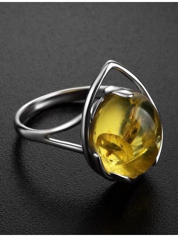 Lovely Amber Ring In Sterling Silver The Selena, Ring Size: 9 / 19, image , picture 2