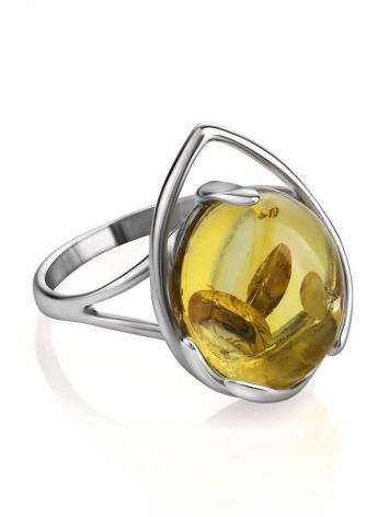 Lovely Amber Ring In Sterling Silver The Selena, Ring Size: 6.5 / 17, image , picture 4