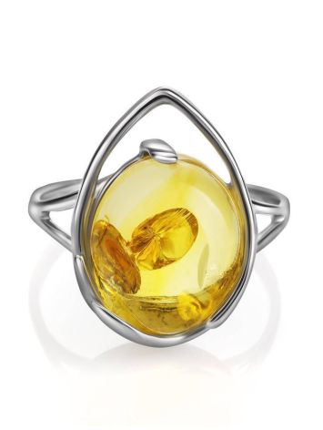Lovely Amber Ring In Sterling Silver The Selena, Ring Size: 6.5 / 17, image , picture 3