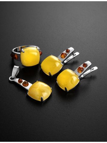 Stylish Geometric Amber Ring In Sterling Silver The Prussia, Ring Size: 11.5 / 21, image , picture 5