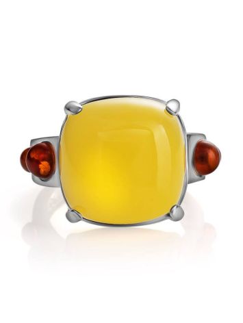 Stylish Geometric Amber Ring In Sterling Silver The Prussia, Ring Size: 5.5 / 16, image , picture 4