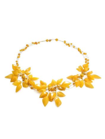 Opulent Amber Floral Necklace The Primula, image , picture 3