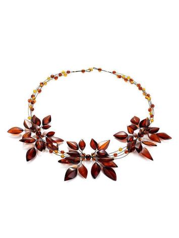 Cherry Amber Floral Necklace The Primula, image , picture 3