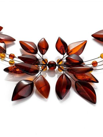 Cherry Amber Floral Necklace The Primula, image , picture 4