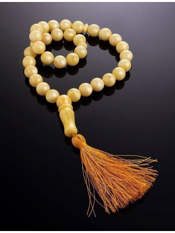 Muslim 33 White Amber Prayer Beads, image , picture 2