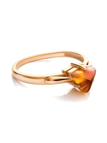 Golden Ring With Triangle Cut Amber The Horizon, Ring Size: 5.5 / 16, image , picture 3