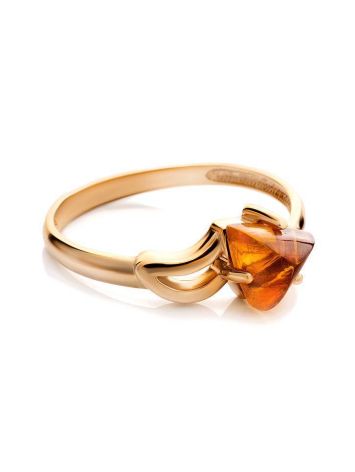Triangle Cut Amber Ring In Gold The Horizon, Ring Size: 6.5 / 17, image , picture 4