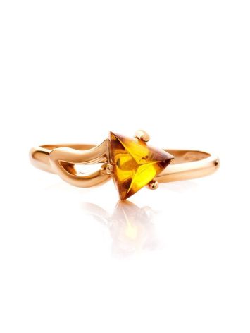 Triangle Cut Amber Ring In Gold The Horizon, Ring Size: 3 / 14, image , picture 5