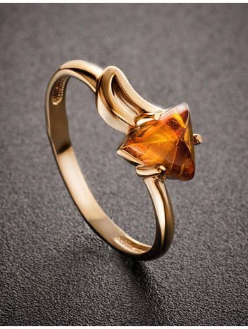 Triangle Cut Amber Ring In Gold The Horizon, Ring Size: 3 / 14, image , picture 2