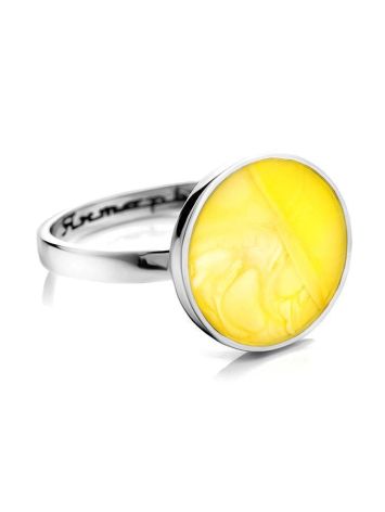 Minimalistic Amber Ring In Sterling Silver The Monaco, Ring Size: 5.5 / 16, image , picture 4