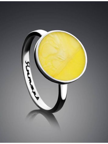 Minimalistic Amber Ring In Sterling Silver The Monaco, Ring Size: 6.5 / 17, image , picture 2