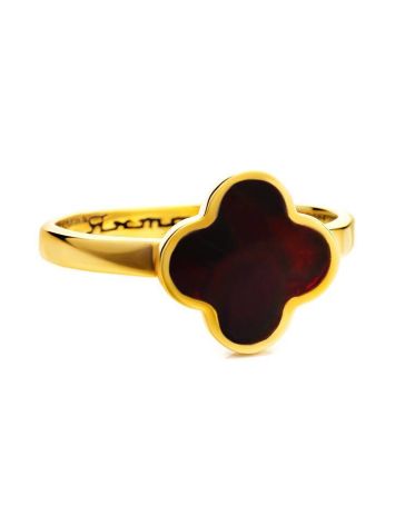 Alhambra Amber Ring In Gold-Plated Silver The Monaco, Ring Size: 8 / 18, image , picture 3