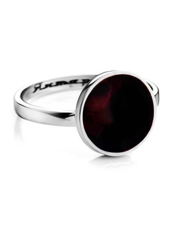 Round Amber Ring In Sterling Silver The Monaco, Ring Size: 5.5 / 16, image , picture 4