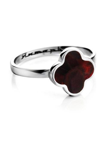 Alhambra Amber Ring In Sterling Silver The Monaco, Ring Size: 5 / 15.5, image , picture 3