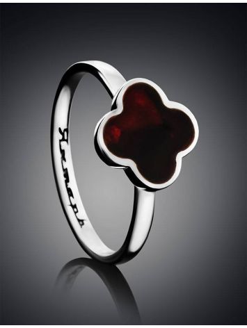 Alhambra Amber Ring In Sterling Silver The Monaco, Ring Size: 5 / 15.5, image , picture 2