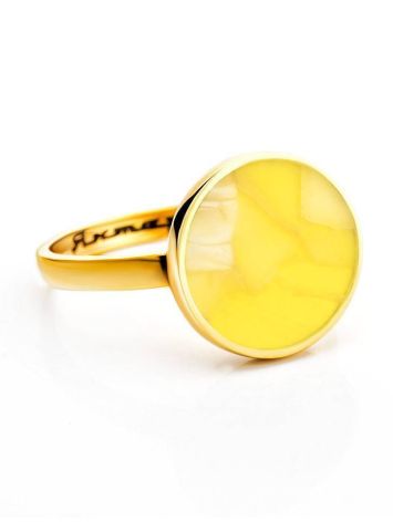 Minimalistic Amber Ring In Gold-Plated Silver The Monaco, Ring Size: 6 / 16.5, image , picture 3