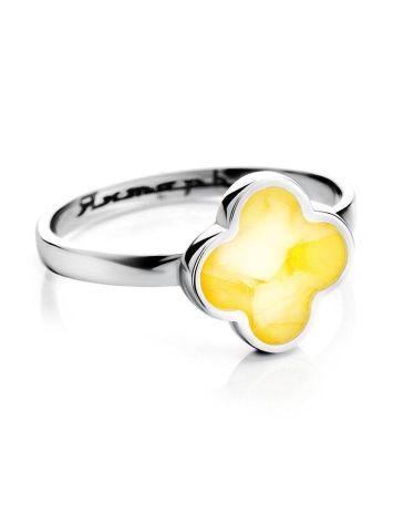 Alhambra Silver Ring With Butterscotch Amber The Monaco, Ring Size: 8 / 18, image , picture 3