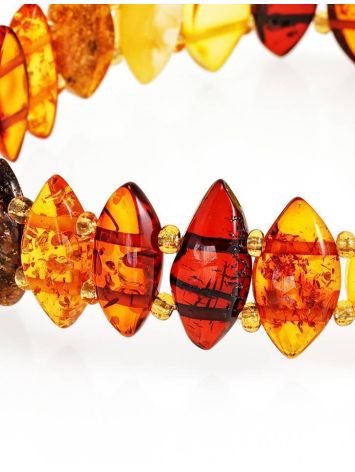 Lightweight Multicolor Amber Stretch Bracelet, image , picture 3