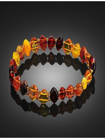 Lightweight Multicolor Amber Stretch Bracelet, image , picture 2