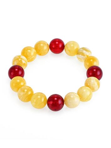 Bright Two Toned Amber Beaded Bracelet, image , picture 3