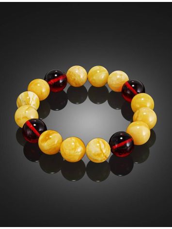 Bright Two Toned Amber Beaded Bracelet, image , picture 2