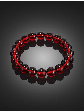 Deep Red Amber Beaded Bracelet, image , picture 2