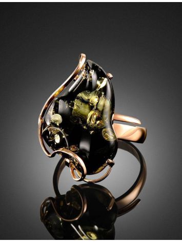 Handcrafted Amber Ring In Gold The Rialto, Ring Size: Adjustable, image , picture 2