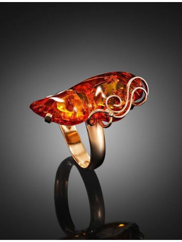 Adjustable Amber Ring In Gold The Rialto, Ring Size: Adjustable, image , picture 2