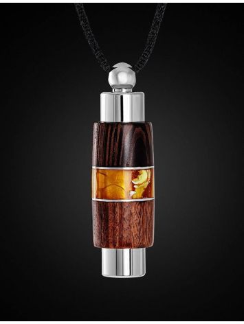 Handcrafted Wooden Pendant Perfume Bottle With Honey Amber The Indonesia, image , picture 3