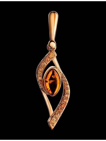Amber Pendant In Gold With Crystals The Raphael, image , picture 2