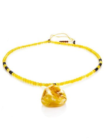 White Amber Pendant Necklace The Rhapsody, image , picture 3