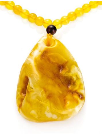 White Amber Pendant Necklace The Rhapsody, image , picture 4