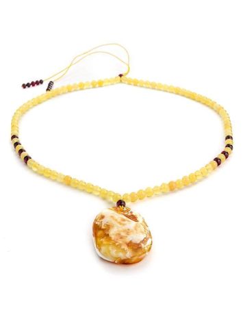 White Amber Pendant Necklace The Rhapsody, image , picture 3